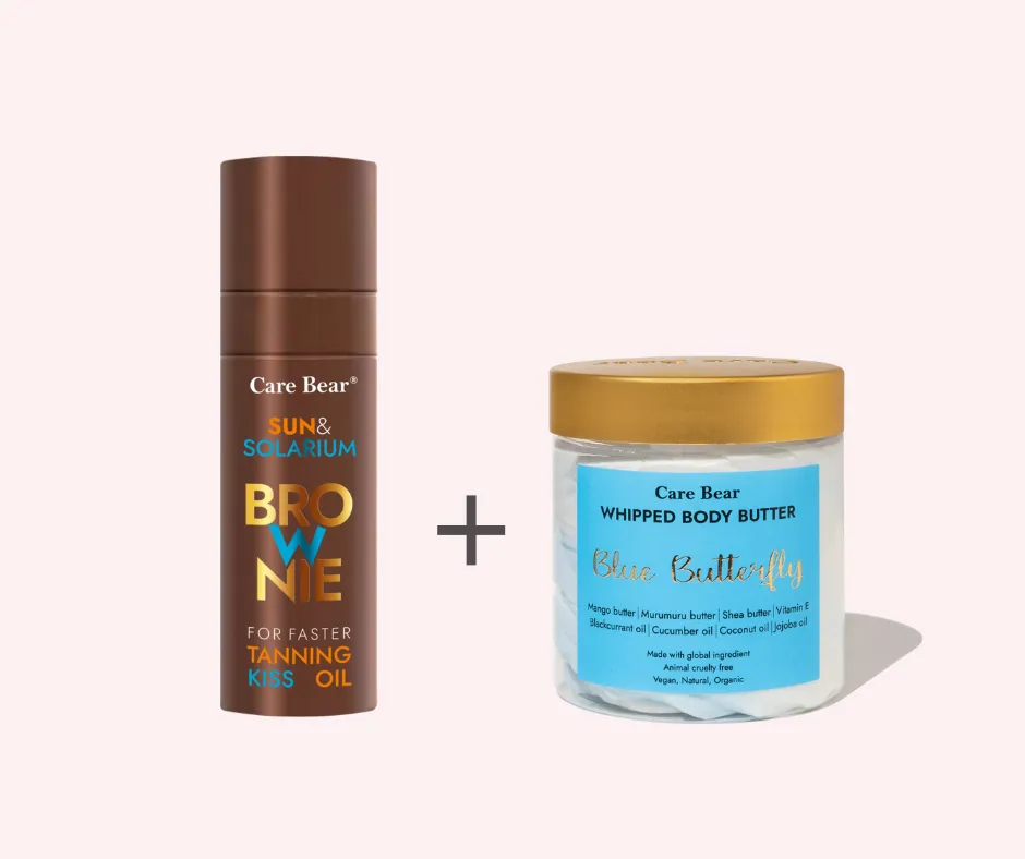 Олио за бърз и наситен тен + ИНТЕНЗИВНО ПОДХРАНВАЩО МАСЛО BLUE BUTTERFLY